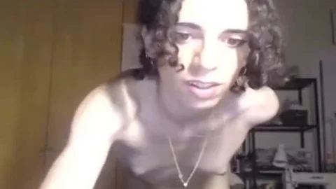 brunette Crossdresser Jacking Off