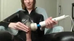 Great 10-Pounder On Femboy In Latex Solo
