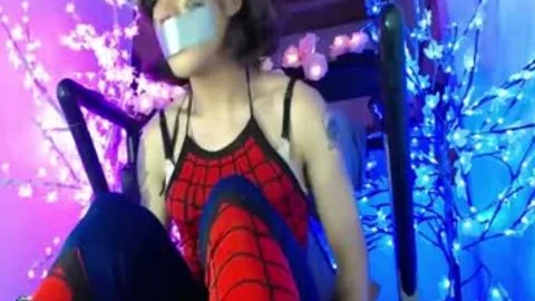 Cosplay ladyboy hottie acquires ass nailed By large sextoy Machine