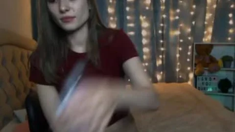skinny Russian lady-man Strokes Her weenie On web camera