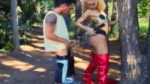 attractive blond lady-boy Gives head Then gets fucked In The Park