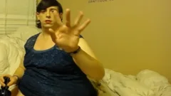 large sexy woman tranny Smokes, Masturbates And Tastes Her Own sperm