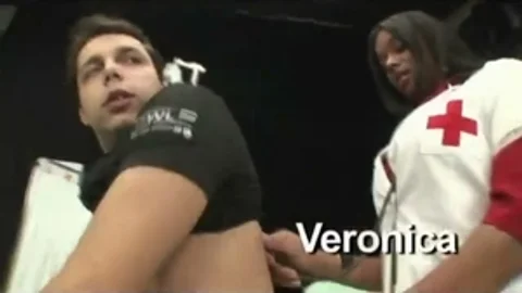 ebony TS Nurse pokeing chap Hard
