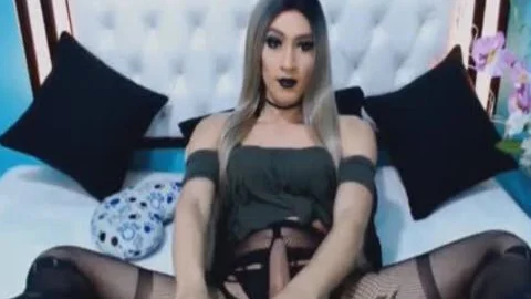 giant Hard sheboy knob In Solo Masturbation