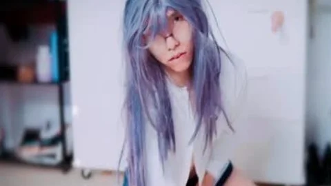 nasty asian Sissy sperm With Foxtail
