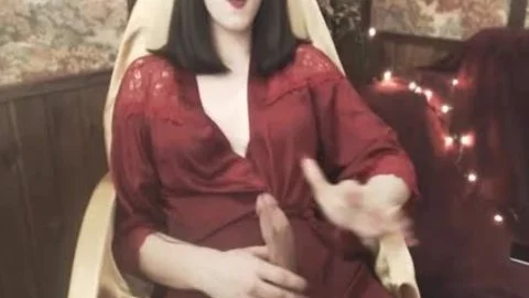 wild ladyman In Red costume Strokes & Cums