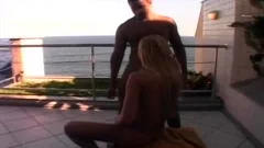 indecent blond Taking black rod Outdoor