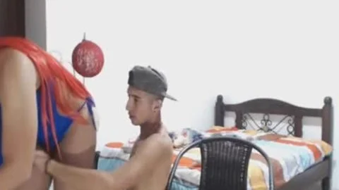 bisex And shemale engulfing large penis