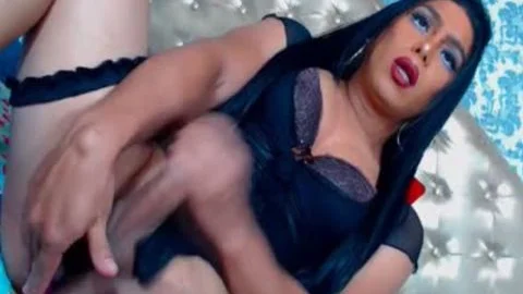 lusty tgirl Jerking Of With sextoy In Her butthole