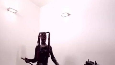 ladyboy In Latex hammers Her villein lad