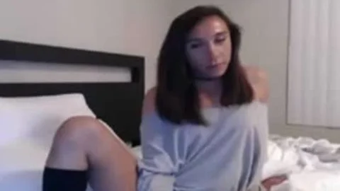 lusty shemale In sofa Stroking Her 10-Pounder