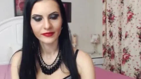 nasty slim brunette lady-man Masturbates Her Hard penis