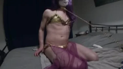 Sex slave Rides monstrous shlong On Camera In Belly Dancer Outfit