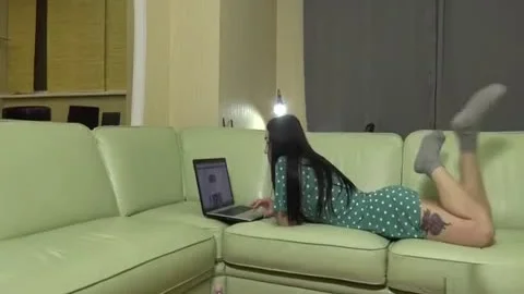 Russian shelady nailing On couch