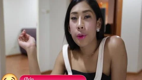 HelloLadyBoy breasty Thai skank Masturbates With large Foreign penis