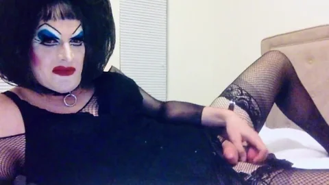 humongous Makeup Sissy SlutDebra Strokes Herself For Web Fans