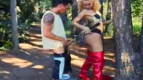 attractive blond lady-boy Gives head Then gets fucked In The Park