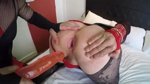 Dildoing A mature ladyboy