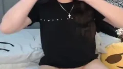 naughty Ladyboy Masturbates And Cums In Hand