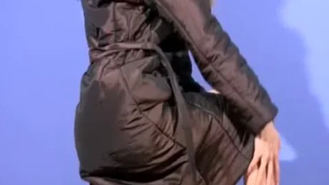 brunette hair Doll With Balls Strokes Monstercock With both Hands