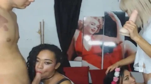 Trannys On Foursome oral job And oral stimulation-job