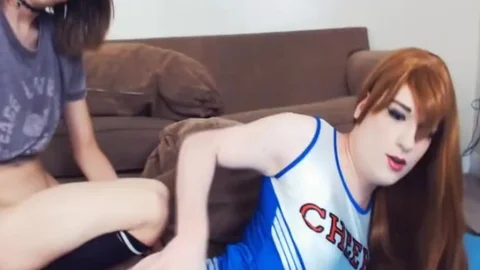 Cheerleader shemale Got A valuable blowjob And Hand