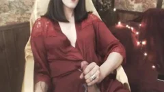 wild ladyman In Red costume Strokes & Cums