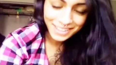 Beauty brunette sheboy Masturbates And Cums On W
