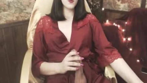 wild ladyman In Red costume Strokes & Cums
