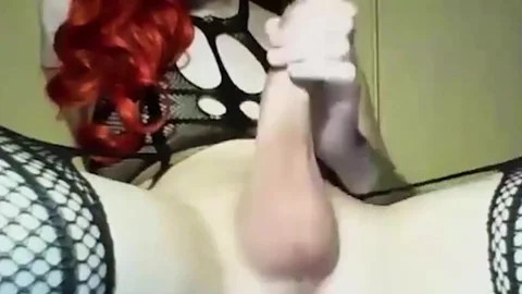Redhead shemale Gives Us A slutty Solo Masturbation