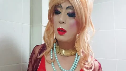 Sissy lovely Makeup Masturbation