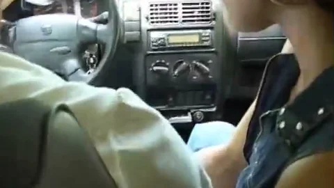 charming tgirl Does hellom handjob In The Car