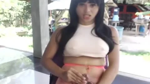 Fishnet cutie rod Playing outside
