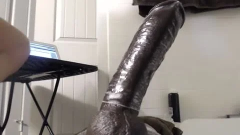 Riding throbbing sex dildo