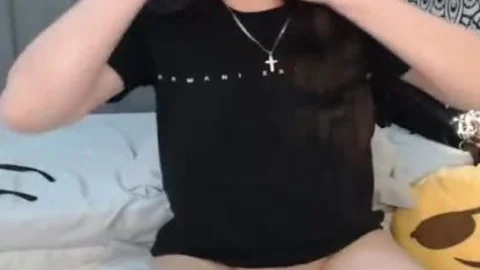 naughty Ladyboy Masturbates And Cums In Hand