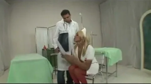 golden-haired Nurse consummate tits