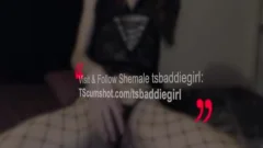 Latex Fetish gigantic dick shemale ass plug