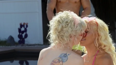 Trans Angels: Aroused Stud Watches Tgirls Play