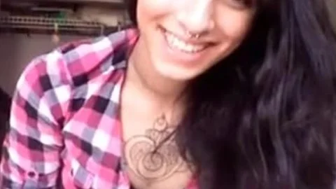 nasty Tattooed brunette nasty shemale Cums O