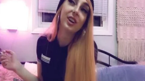 shemale TS Elle B In Solo Masturbation Tugging Her weenie