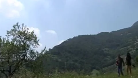 breasty brunette hair Riding shlong Outdoor
