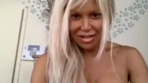 ladyboy With gigantic marangos Plays With cock On web camera