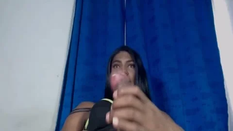 slutty black Colombian tranny sexy sex cream flow