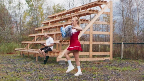 Trans Angels: Gorgeous Cheerleader Rides Coach with Gusto