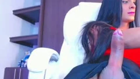 latin chick shemale Handling Her large penis