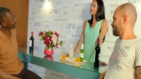 fresh TS Waitress Gabrielly Ferraz receives A bare Double anal By lewd Patrons