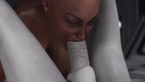 lusty Sci Fi Female Alien Plays With A black beauty In The Space Station