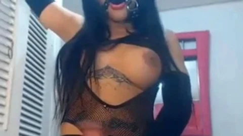 nice-looking sheboy latina Strokes Her Shecock