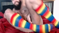 juicy FTM Trans chap Plays With His hairy cunt In Socks