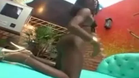 Smoking kinky black tranny